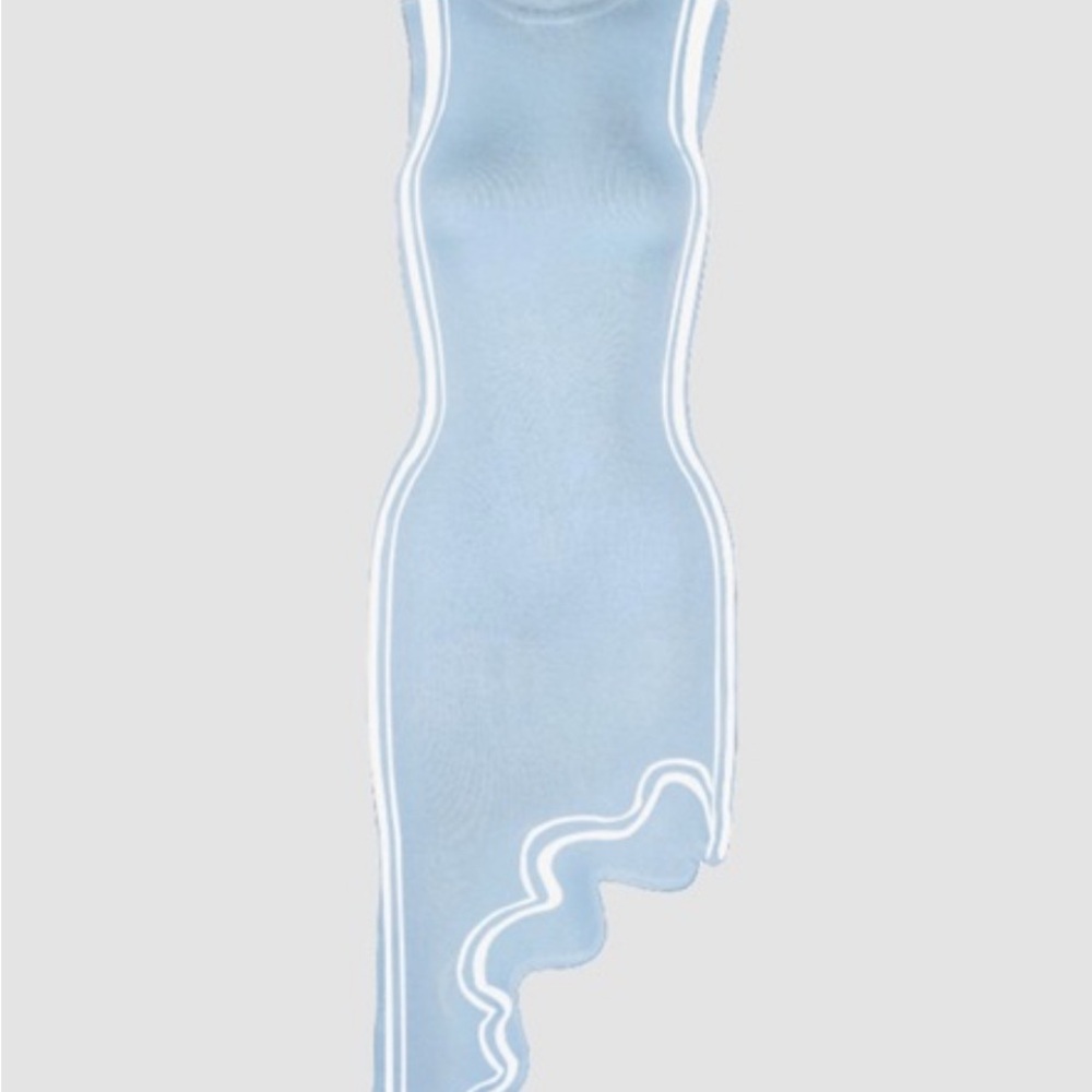 Elegant Blue Sleeveless Dress